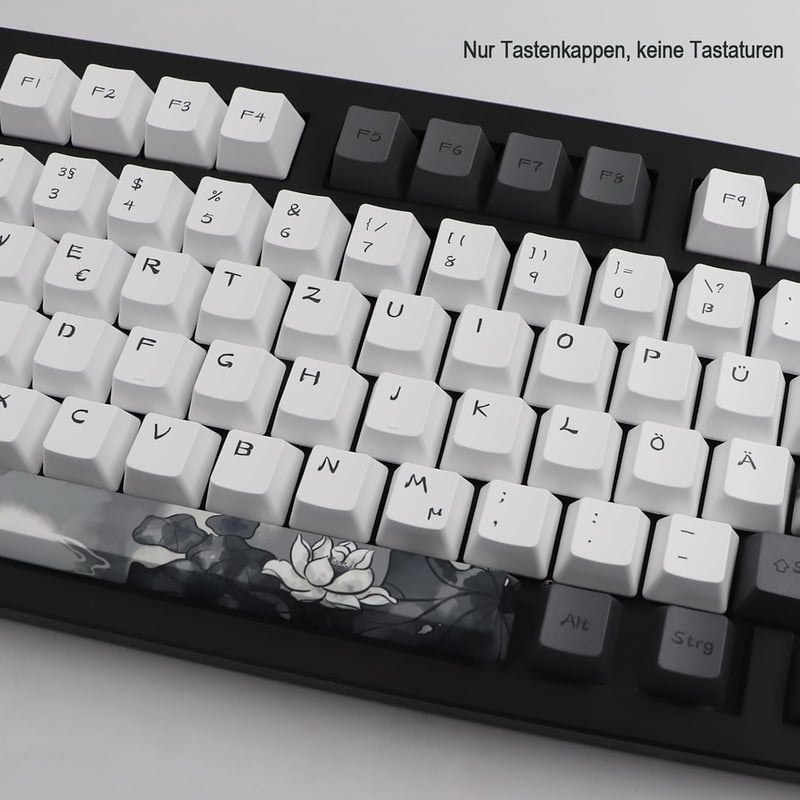 JSJT Ink Lotus PBT OEM Billentyűzet Keycap Készlet 140 Gomb Német Kiosztás