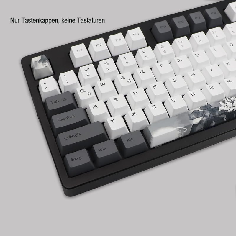 JSJT Ink Lotus PBT OEM Billentyűzet Keycap Készlet 140 Gomb Német Kiosztás