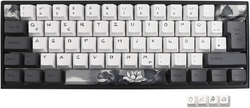 JSJT Ink Lotus PBT OEM Billentyűzet Keycap Készlet 140 Gomb Német Kiosztás