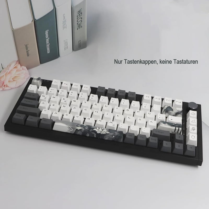 JSJT Ink Lotus PBT OEM Billentyűzet Keycap Készlet 140 Gomb Német Kiosztás