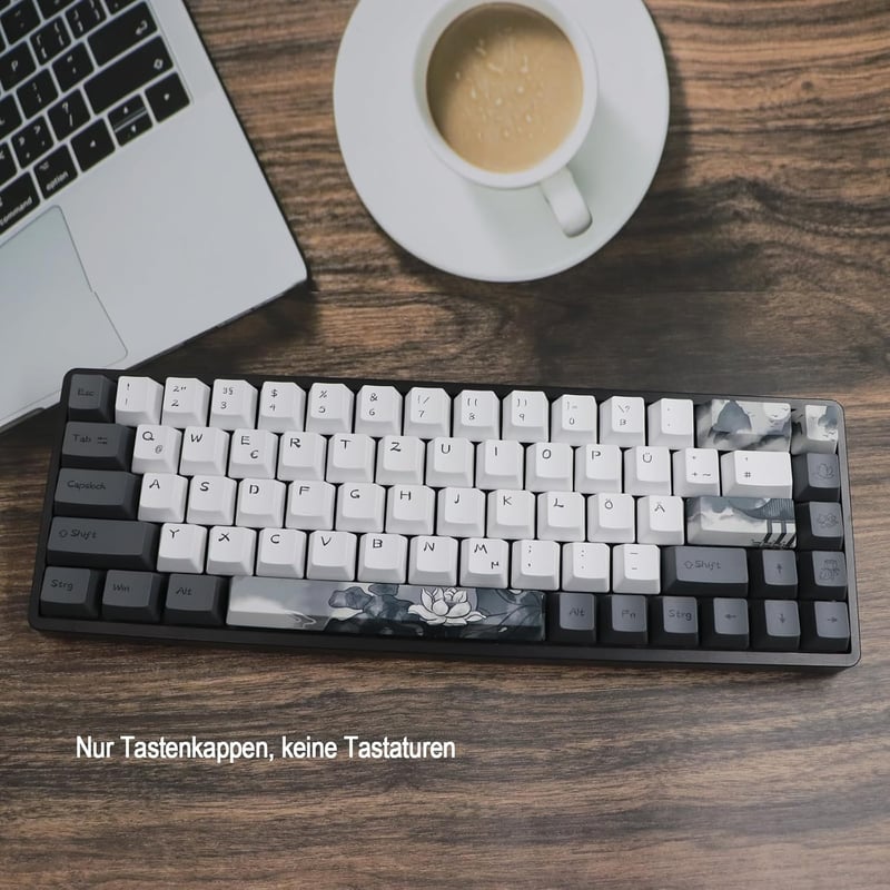 JSJT Ink Lotus PBT OEM Billentyűzet Keycap Készlet 140 Gomb Német Kiosztás