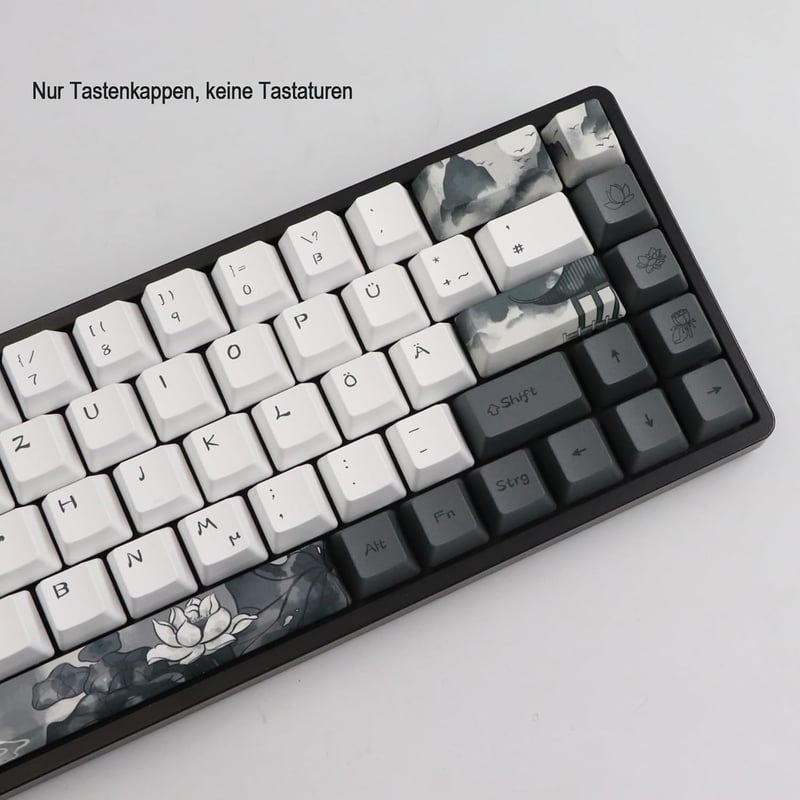 JSJT Ink Lotus PBT OEM Billentyűzet Keycap Készlet 140 Gomb Német Kiosztás