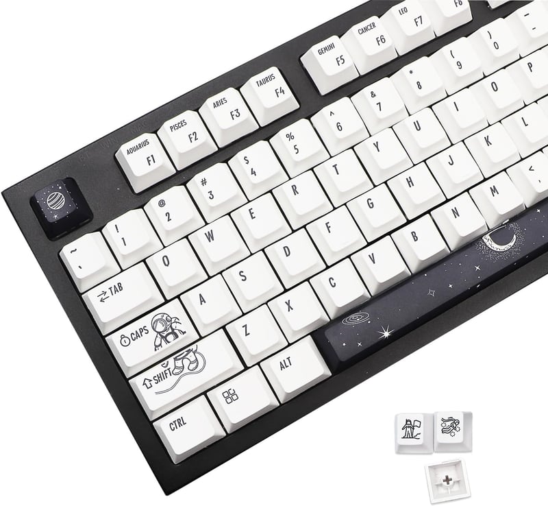 JSJT Space Theme PBT Keycaps 138 Billentyű Cherry Profile Mechanikus Billentyűzet