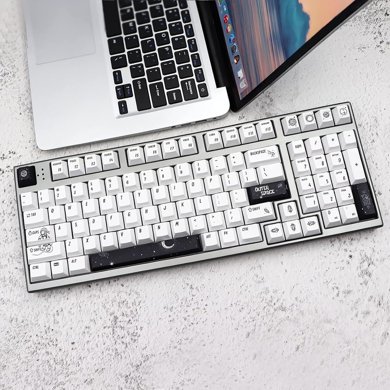 JSJT Space Theme PBT Keycaps 138 Billentyű Cherry Profile Mechanikus Billentyűzet