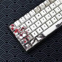 JSJT Szilva Virág 60% PBT Keycap szett Cherry MX mechanikus billentyűzethez - 80-us 2