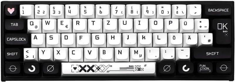 JSJT XDA Profil Fekete-Fehér Mechanikus Billentyűzet Keycap szett 129 gomb