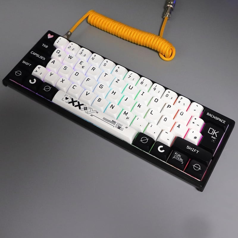 JSJT XDA Profil Fekete-Fehér Mechanikus Billentyűzet Keycap szett 129 gomb