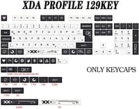 JSJT XDA Profil Fekete-Fehér Mechanikus Billentyűzet Keycap szett 129 gomb 2