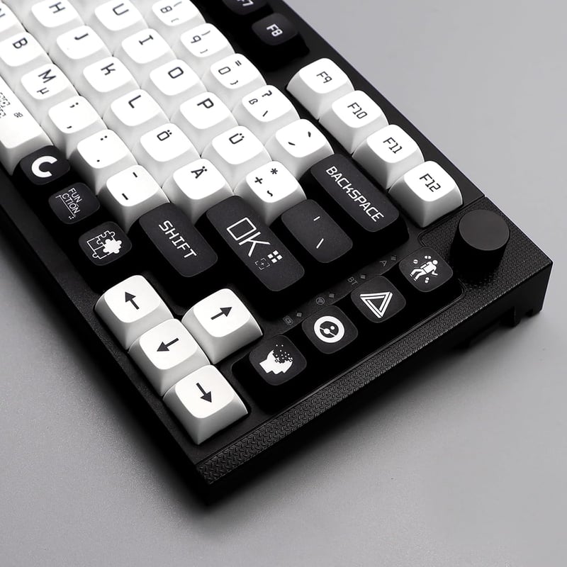 JSJT XDA Profil Fekete-Fehér Mechanikus Billentyűzet Keycap szett 129 gomb