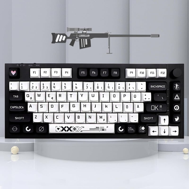 JSJT XDA Profil Fekete-Fehér Mechanikus Billentyűzet Keycap szett 129 gomb