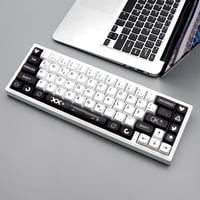 JSJT XDA Profil Fekete-Fehér Mechanikus Billentyűzet Keycap szett 129 gomb 5