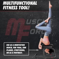 JSM FITNESS Fejenállás Szék - Acél Jóga Pad Inverziós Gyakorlatokhoz, Fekete Csúszásgátló Szőnyeggel, Otthoni Core Edzéshez, Stabil Szerkeze - Black, 64 cm x 43 cm x 37 cm, Modern 5