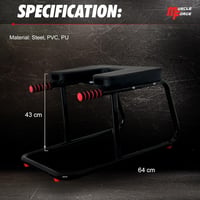 JSM FITNESS Fejenállás Szék - Acél Jóga Pad Inverziós Gyakorlatokhoz, Fekete Csúszásgátló Szőnyeggel, Otthoni Core Edzéshez, Stabil Szerkeze - Black, 64 cm x 43 cm x 37 cm, Modern 2