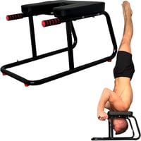 JSM FITNESS Fejenállás Szék - Acél Jóga Pad Inverziós Gyakorlatokhoz, Fekete Csúszásgátló Szőnyeggel, Otthoni Core Edzéshez, Stabil Szerkeze - Black, 64 cm x 43 cm x 37 cm, Modern 7