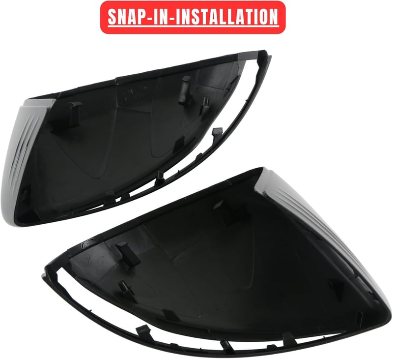 JSQAUTOR Tükörsapka Mercedes Benz GLC C E-Class W205 W247 A205 W213 C238 A238 C217 A217 W222 C292 AMG Külső Tuning Alkatrész - Black glossy look