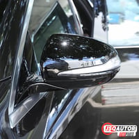 JSQAUTOR Tükörsapka Mercedes Benz GLC C E-Class W205 W247 A205 W213 C238 A238 C217 A217 W222 C292 AMG Külső Tuning Alkatrész - Black glossy look 4