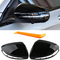 JSQAUTOR Tükörsapka Mercedes Benz GLC C E-Class W205 W247 A205 W213 C238 A238 C217 A217 W222 C292 AMG Külső Tuning Alkatrész - Black glossy look 1