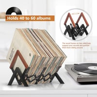 JSVER Bővíthető Lemez Tároló Állvány - Fekete Vas Polc Vinylekhez, Albumokhoz és Könyvekhez, 60 LP Kapacitással 3