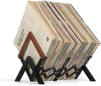 JSVER Bővíthető Lemez Tároló Állvány - Fekete Vas Polc Vinylekhez, Albumokhoz és Könyvekhez, 60 LP Kapacitással 1