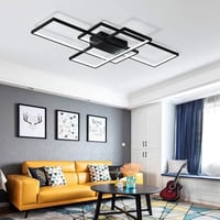 Jsz LED dimmelhető mennyezeti lámpa távirányítóval, modern minimalista fekete fém akril 5