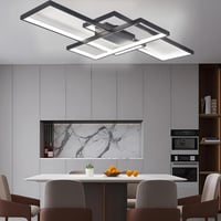 Jsz LED dimmelhető mennyezeti lámpa távirányítóval, modern minimalista fekete fém akril 2