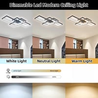 Jsz LED dimmelhető mennyezeti lámpa távirányítóval, modern minimalista fekete fém akril 9