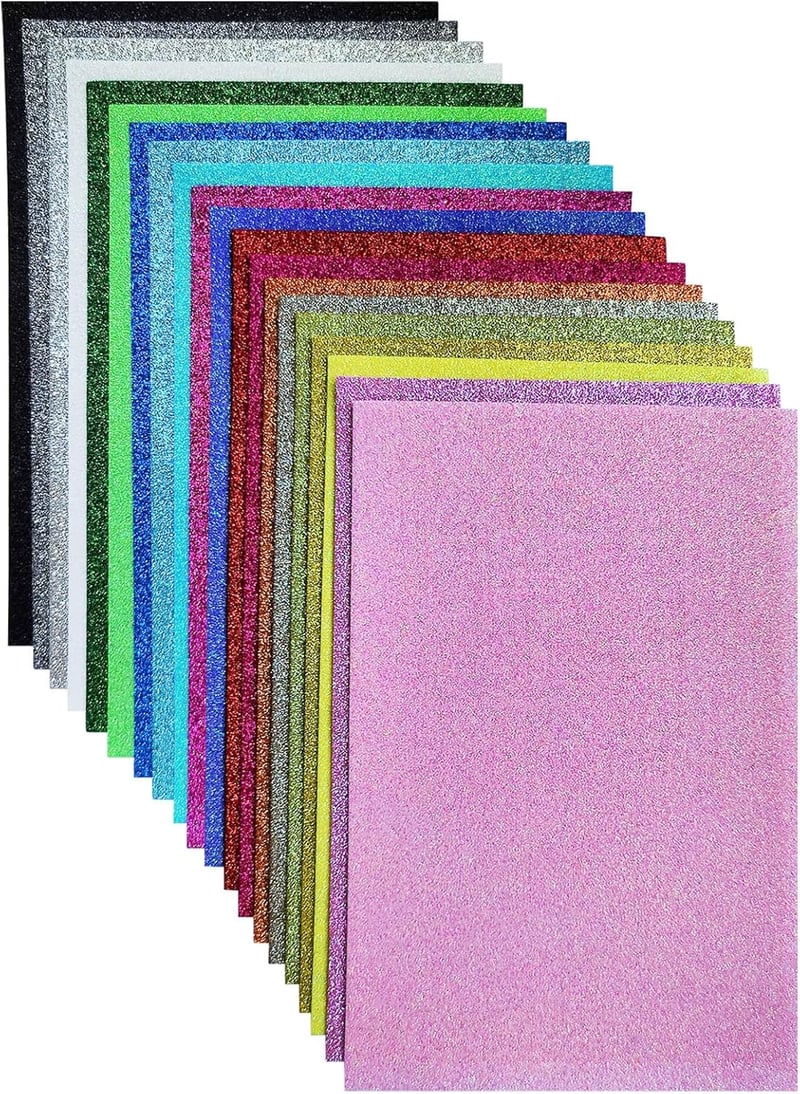 Jtnohx Csillámos Filc Készlet - 20 db 20x30 cm-es Filcanyag Kézműveskedéshez, Dekorációhoz, Partikhoz és Ünnepi Projektekhez