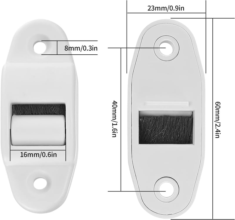 Jttxiu 8db Redőny Vezetősín 14mm Görgővel és Kefével, 40mm Lyukközzel