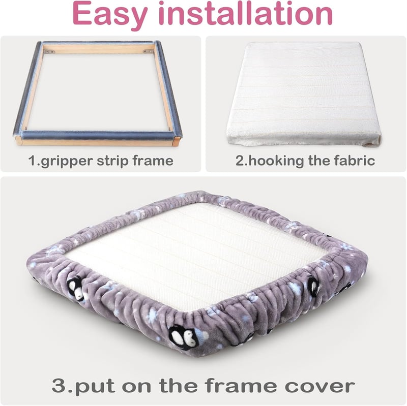 JTVTW Gripper Frame Tűzőkeret Fedéllel - Punch Needle Hímzéshez, Kézimunkához (40 x 40 cm) Rögzítőkeret