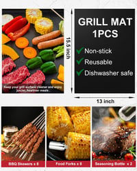 JUAUO 28 részes rozsdamentes grillezés kiegészítő szett hordtáskával 5