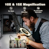 Jubor 10X 15X nagyítólámpa állvánnyal, mágneses forrasztási segédeszköz, 3 színmód 2