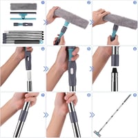 Jubor 2in1 Ablaktisztító Teleszkópos Nyéllel 23-200cm Ablakmos Szerszám 7