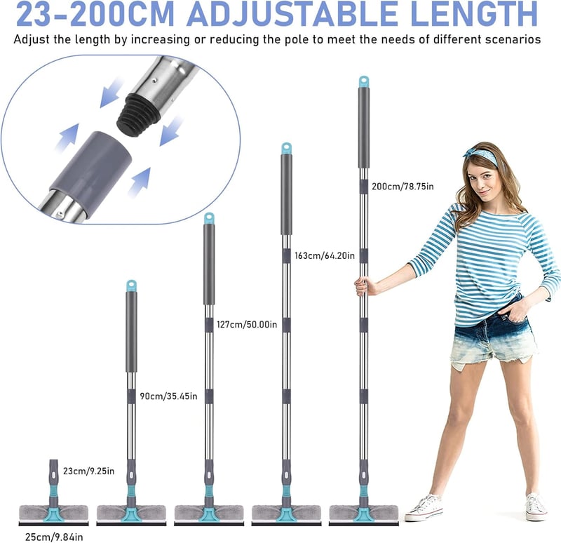 Jubor 2in1 Ablaktisztító Teleszkópos Nyéllel 23-200cm Ablakmos Szerszám