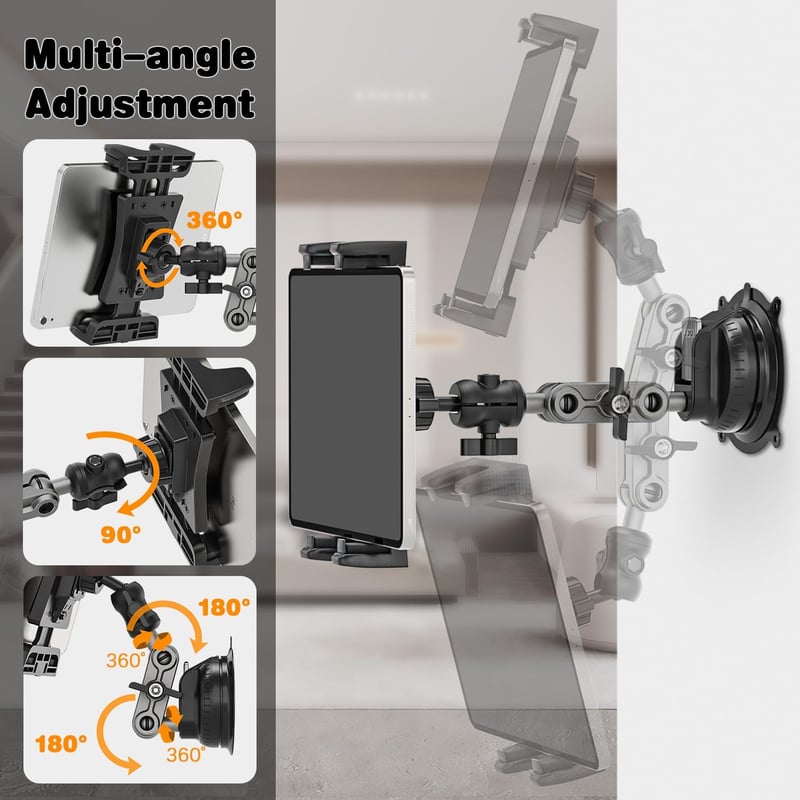 Jubor 360° Forgó Autós Tablet Tartó iPad Air Mini Galaxy 4.7-12.9"