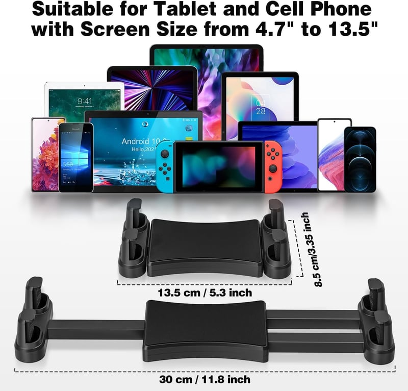Jubor 360° Forgó Autós Tablet Tartó iPhone iPad 4.7-13.5" Univerzális
