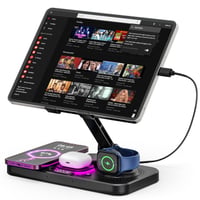 Jubor 4 v 1 bezdrôtová nabíjacia stanica pre iPhone série 16/15/14/13/12/11 a iWatch, skladací stojan na tablet, stolná indukčná nabíjačka 1