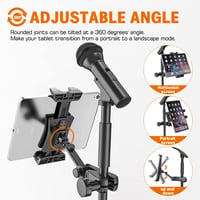 Jubor Mikrofon Állvány Tablet Tartó 360° Forgatható iPad iPhone 4.7-12.9" 3