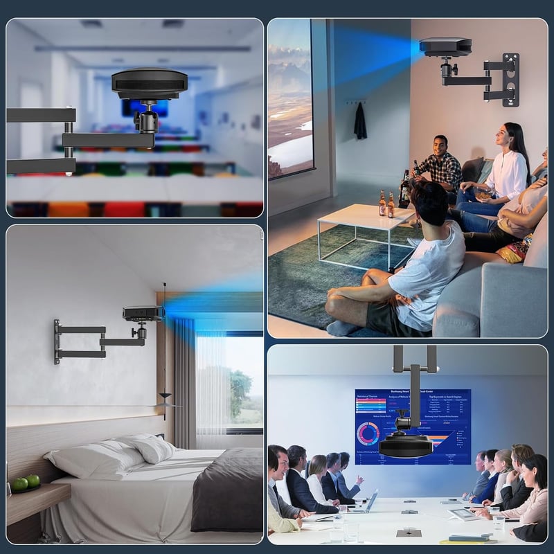 Jubor Összecsukható Projektor Fali Tartó 360° Forgatható Mennyezeti Állvány