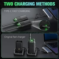 Sada vysielačiek JUCJET EP31, 4 ks, IP54 vodoodolné PMR446 vysielačky, USB nabíjacia stanica, nabíjací kábel typu C, slúchadlá, čierne 3