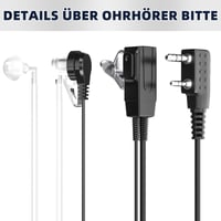 JUCJET Súprava 6 kusov náhlavných súprav s akustickým zvukovodom pre vysielačky Baofeng UV5R, UV5RE, BF-88E, BF-888S, 888S 2