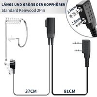 JUCJET Súprava 6 kusov náhlavných súprav s akustickým zvukovodom pre vysielačky Baofeng UV5R, UV5RE, BF-88E, BF-888S, 888S 3