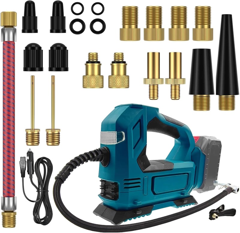 JUDANNA akkus kerékpumpa Makita 18V akkuhoz - digitális nyomásmérővel, LED lámpával (akku nélkül)