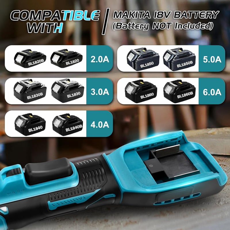 JUDANNA 3/8" Akkus Racsnis Kulcs Makita 18V 80Nm Dugókulcs Szett 7 Részes Adapter Nélkül Akkumulátor