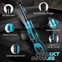 JUDANNA 3/8" Akkus Racsnis Kulcs Makita 18V 80Nm Dugókulcs Szett 7 Részes Adapter Nélkül Akkumulátor 5