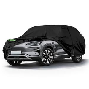 JUDANNA Vodootporna presvlaka za auto za 2023-2026 BYD Seal U SUV s 5 vrata, crna, potpuna cerada za auto, otporna na zimske i ljetne vremenske uvjete, s patentnim zatvaračem na vratima i trakama za vjetrobran