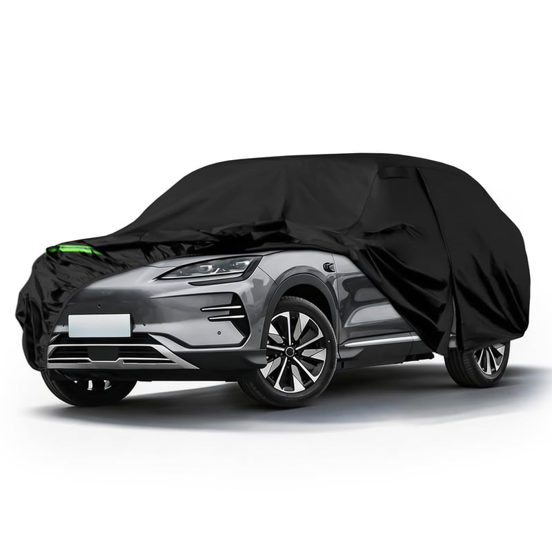 JUDANNA Autoplachta nepremokavá pre BYD Seal U 5-dverové SUV 2023-2026, čierna, celoročná plachta na auto odolná voči zimnému aj letnému počasiu so zipsom na dverách a popruhmi proti vetru