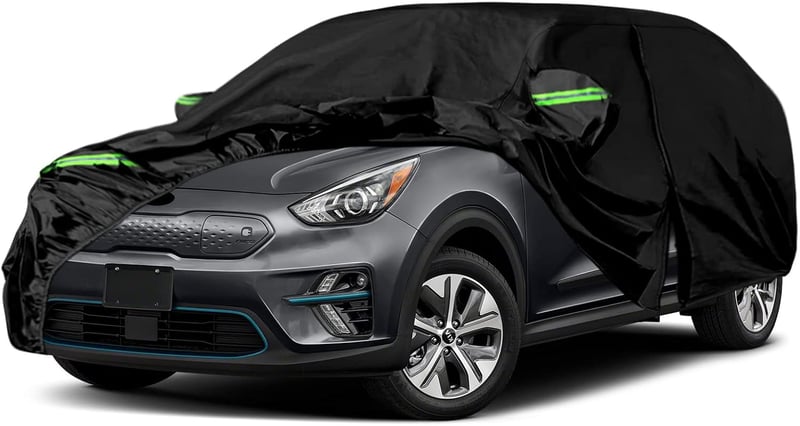 JUDANNA Fekete vízálló autótakaró ponyva 2016-2022 Kia Niro E-Niro EV HEV PHEV teljes fedés kültéri garázs takarás eső hó por ellen