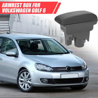 JUDANNA Golf 6 MK5 MK6 Középkonzol Tárolódoboz 3 USB Porttal Fekete Varrással 2