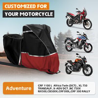 JUDANNA motor ponyva kültérre Honda CRF1100L Africa Twin és CB500X-hez 420D Oxford vízálló fekete piros huzat takaró tarpaulin tartózsákkal 2
