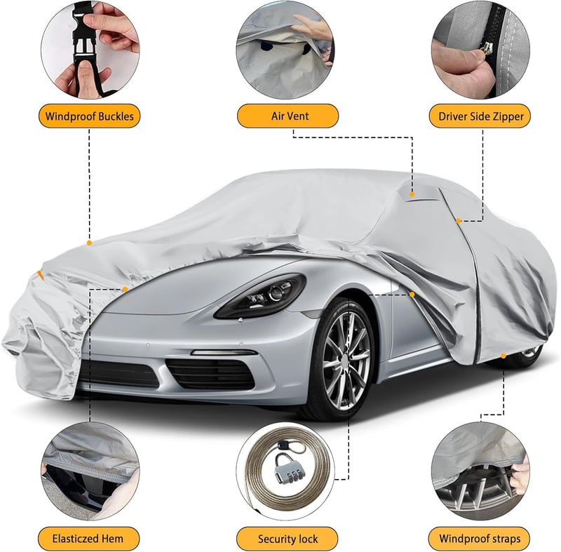 JUDANNA Vízálló Autótakaró Porsche 718 Boxster/Cayman 1997-2025 Cipzárral